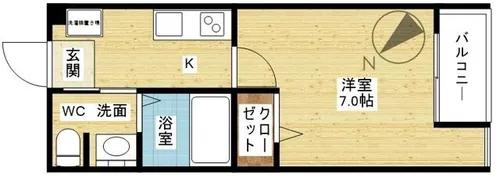 リザルト三国【5階】の間取り