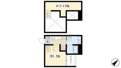 1Kの間取り画像