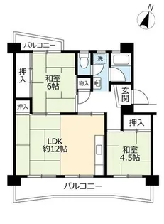 UR中山五月台【0230404号室】の間取り