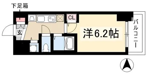 プレサンス名古屋駅前プラチナム【0702号室】の間取り