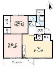 UR香里【D210305号室】の間取り