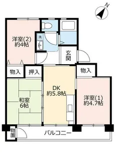 UR東豊中第二【1130504号室】の間取り