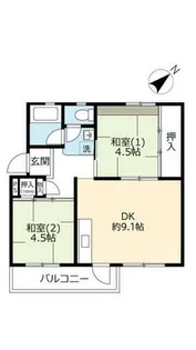 UR明石舞子【B090505号室】の間取り