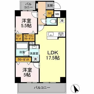 サンラモン本山Ⅲ【3階】の間取り