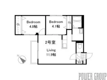 カサ ヴェルデ宮の森【4階】の間取り