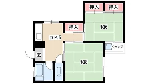山門町マンション【2階】の間取り