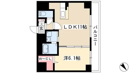 アースヒル東白壁【3階】の間取り
