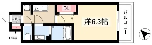 アステリ鶴舞トゥリア【0402号室】の間取り