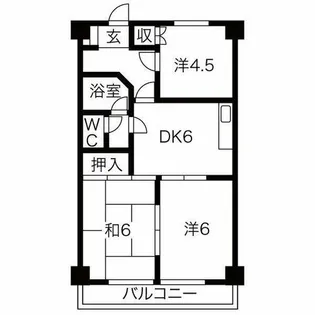 中根ハイツ【3階】の間取り