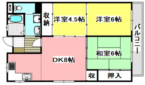 久富マンション【505号室】の間取り