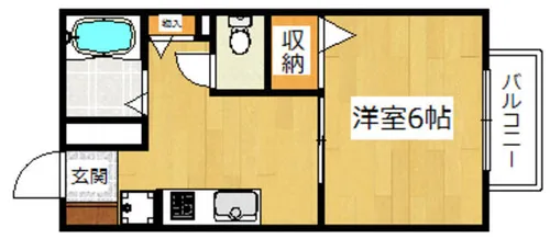 パティオ富田【105号室】の間取り