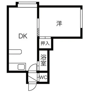1DKの間取り画像