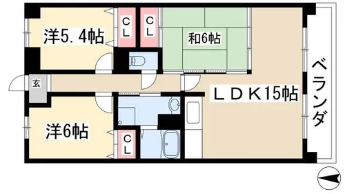 シティ・ライフ グランヴィーネ星ヶ丘 A棟【4階】の間取り