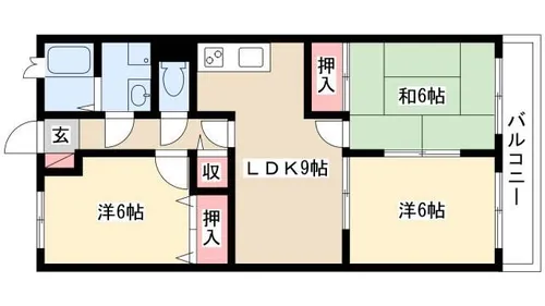パークサイドピエリス【303号室】の間取り
