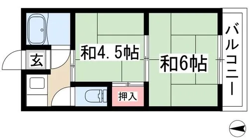 ルココン瓢箪山【101号室】の間取り