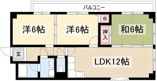 ユーハウス引山【3階】の間取り