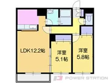 ルーモス野幌【3階】の間取り