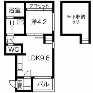 ミレニア栄生【1階】の間取り
