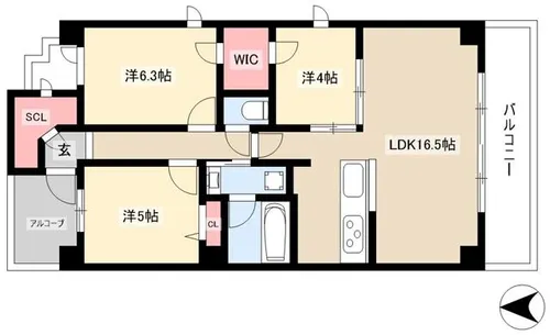 シャルム御器所【203号室】の間取り
