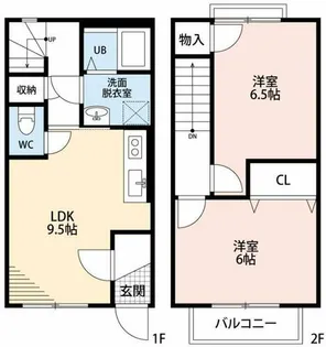 愛知県額田郡幸田町大字菱池字荒田【タウンハウス】の間取り