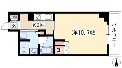 カスタリア栄【10階】の間取り