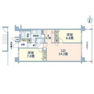 エスリード四条室町【5階】の間取り