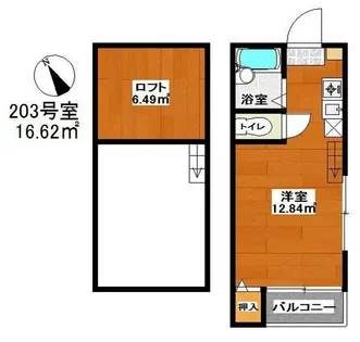 セカンドくるみコーポ【203号室】の間取り
