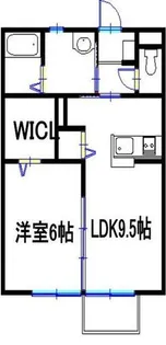 テラスアルブール【102号室】の間取り