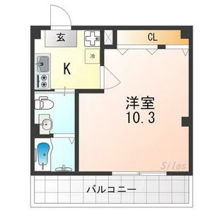 フラッティ円町北【7階】の間取り