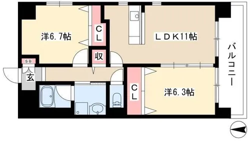 アジャート戸田【1階】の間取り