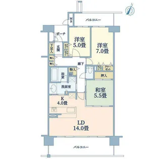 桃山台ヒルズ【4階】の間取り