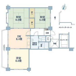 レック六甲マンション【5階】の間取り