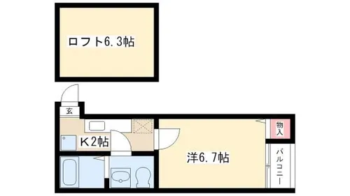 エバンフォート【102号室】の間取り