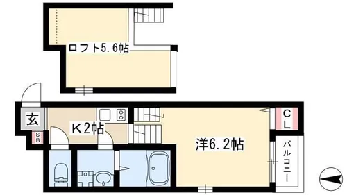 スカイヴィラージュ八田【102号室】の間取り