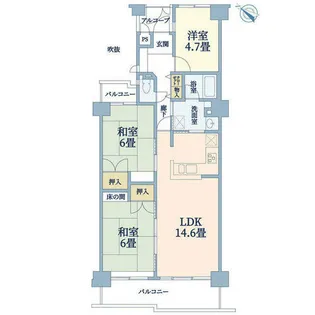 藤和千里ハイタウン【9階】の間取り