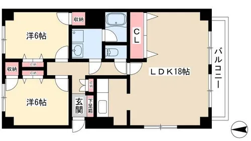 プリズム岩塚【4階】の間取り