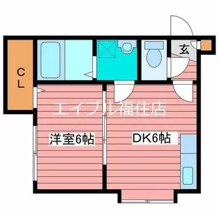 ラポール月寒東【2階】の間取り