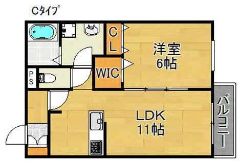 1LDKの間取り画像