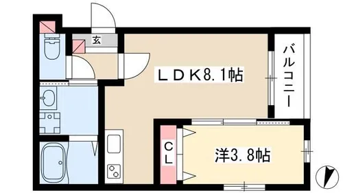 MOVE八田WEST【3階】の間取り
