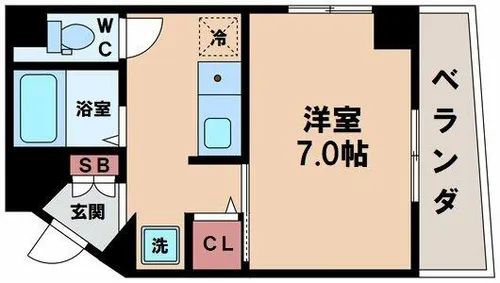ノイエス大江四天王寺【4階】の間取り