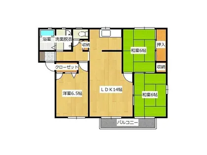 ソレアードTR A棟【2階】の間取り