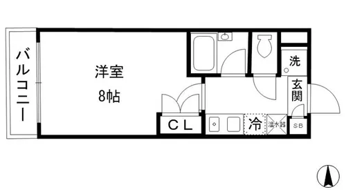 サンハウス御池【102号室】の間取り