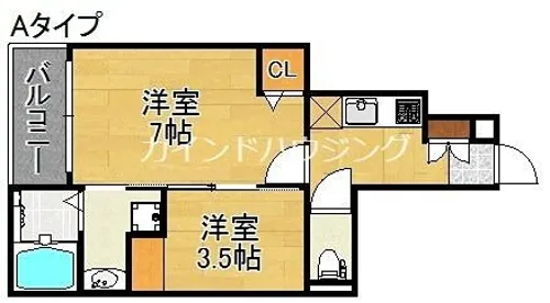 トリオ玉出【1階】の間取り