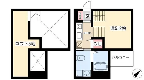 1Kの間取り画像