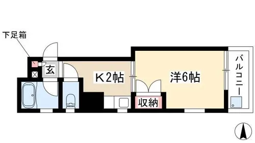 スクエア橘【2C号室】の間取り