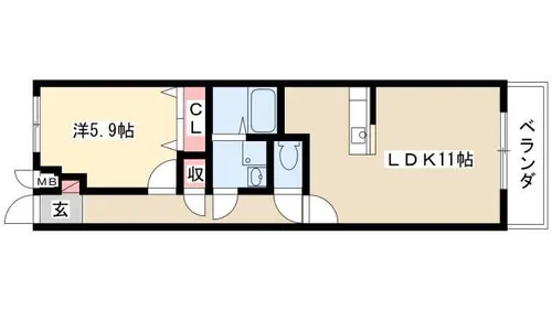 ジェルメ夢の森【101号室】の間取り