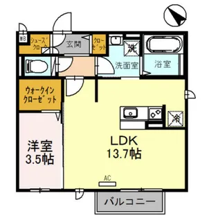 ヴェルドミールⅡ【1階】の間取り