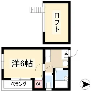 アソシア堀田【1階】の間取り