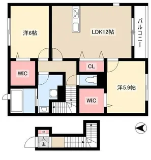 リーブル 結【201号室】の間取り