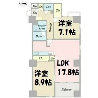 プロシード新瑞橋【4階】の間取り